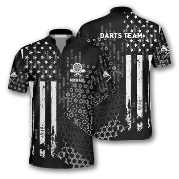 Custom Us Flag Hive Pattern Custom Darts Jerseys for Men, Gift for Dart Lovers