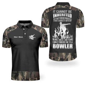 Personalized Name Bowling Camouflage Polo Shirt, Customized Camouflage Bowling Polo Shirt For Bowlers