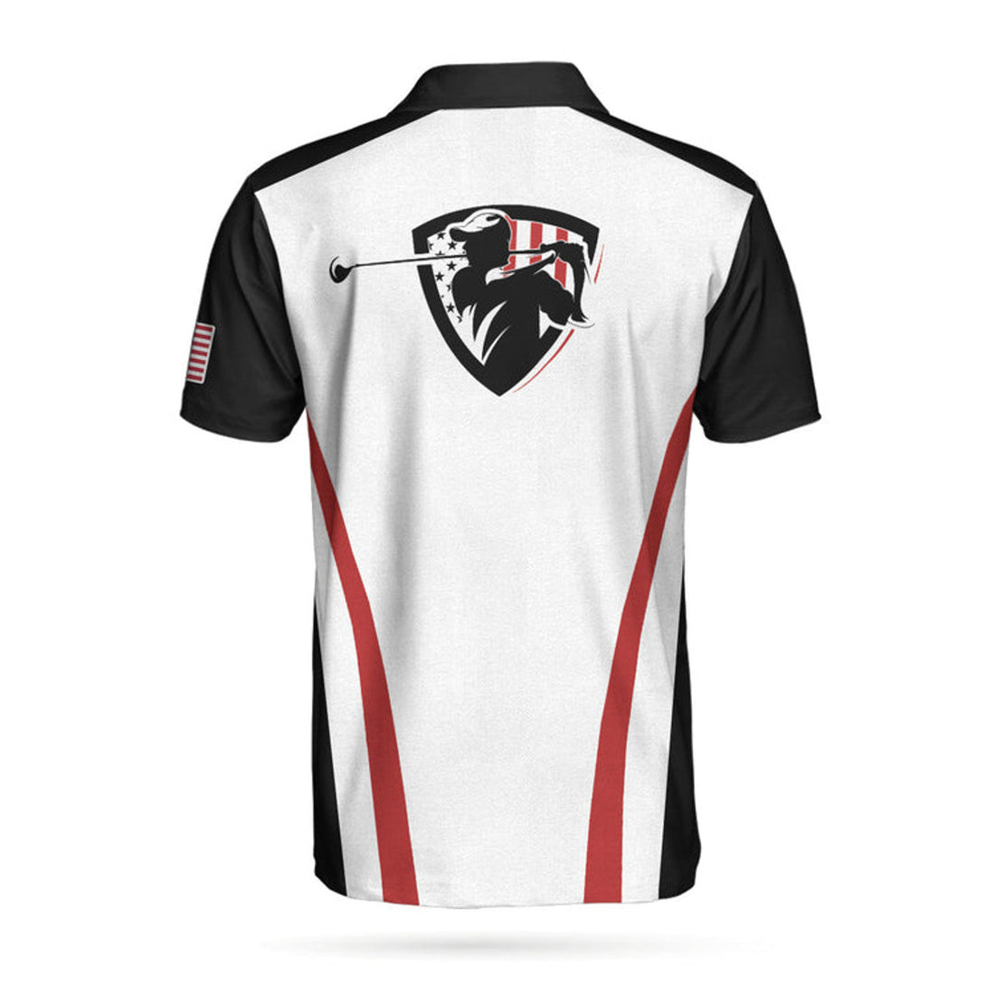 Personalized Red And White American Flag Custom Polo Shirt, Champion Golfer Polo Shirt, Best Golf Shirt For Men