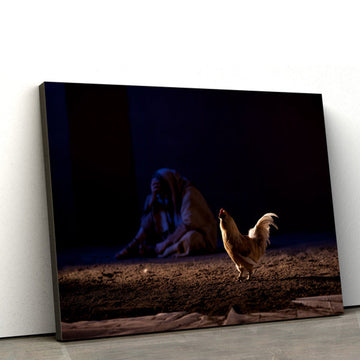 Peter & Rooser After Denying Christ Canvas Wall Art - Easter Wall Art - Christian Canvas Wall Art