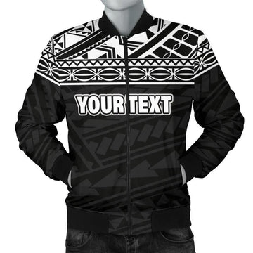FUNSTUFFPRINT Polynesian Men's Bomber Jacket - Custom Black Style - 3D Bomber Jacket