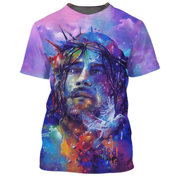 FUNSTUFFPRINT Jesus With Dove 3D All Over Printed Shirt for Men and Women
3D T-shirt