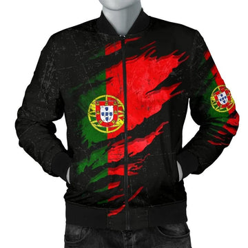 FUNSTUFFPRINT Portugal In Me Men's Bomber Jacket - Special Grunge Style 3D Bomber Jacket