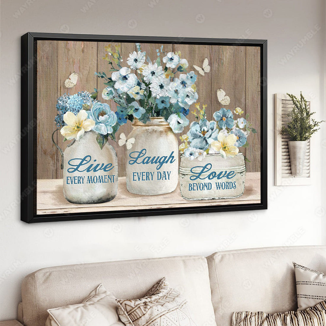 Poster Decor, Flower Lover, Live Laugh Love, Butterfly Lover Poster and Canvas