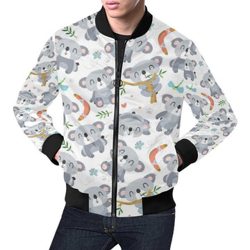 FUNSTUFFPRINT Print Pattern Koala Mens 3D Bomber Jacket