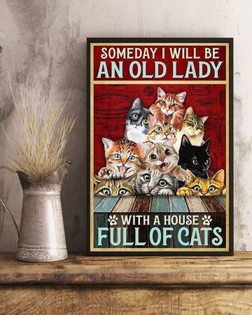 Someday I Will Be An Old Lady With A House Full Of Cats Poster and Canvas