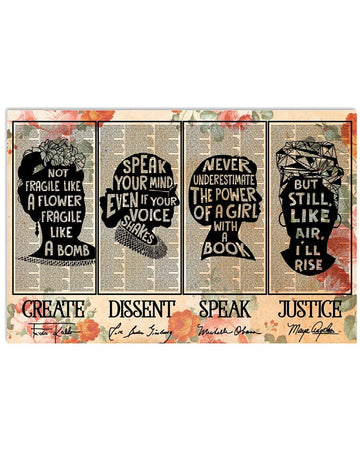 Create Dissent Speak Justice Not Fragile Like A Flower Fragile Like A Bomb Frida Kahlo Feminists