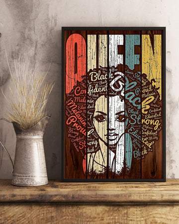 Queen Black Confident Melanin Proud Strong Educated Feminism Poster and Canvas