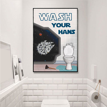 Wash Your Hans Toilet Poster and Canvas