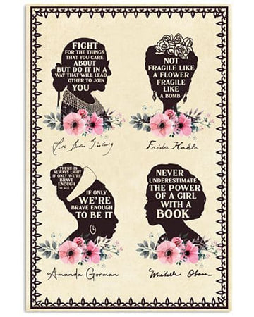 Not Fragile Like A Flower Fragile Like A Bomb If Only We’re Brave Enough To Be It Feminists Flowers Poster and Canvas