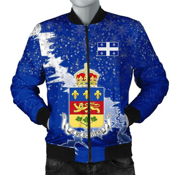 FUNSTUFFPRINT Puff Québec Christmas Coat Of Arms Men Bomber Jacket Style 3D Bomber Jacket