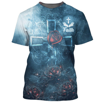 FUNSTUFFPRINT Rose Faith 3D All Over Printed Shirt for Men and Women
3D T-shirt