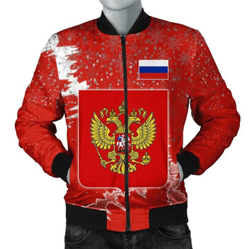 FUNSTUFFPRINT Russian Christmas Coat Of Arms Men Bomber Jacket Style 3D Bomber Jacket