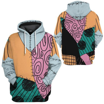 FUNSTUFFPRINT 3D Sally The Nightmare Before Christmas All Over 3D Hoodie and Zip Hoodie