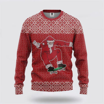 FUNSTUFFPRINT Santa Claus Sweater, Casespring Santa Claus Ugly Christmas Sweater, Santa Claus Outfit History Ugly Sweater