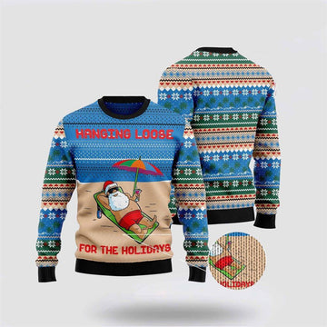 FUNSTUFFPRINT Santa Claus Sweater, Santa Claus Holiday Ugly Christmas Sweater, Santa Claus Outfit History Ugly Sweater