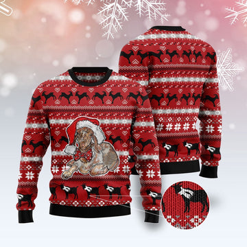 FUNSTUFFPRINT Santa Goat Ugly Christmas Sweater, Christmas Sweater, Ugly Sweater, Funny Xmas Sweaters Ugly Sweater