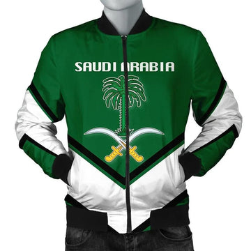 FUNSTUFFPRINT Saudi Arabia Coat Of Arms Men Bomber Jacket Lucian Style 3D Bomber Jacket