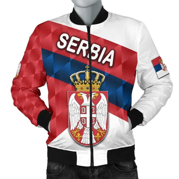 FUNSTUFFPRINT Serbia Men Bomber Jacketporty Style 3D Bomber Jacket