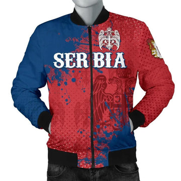 FUNSTUFFPRINT Serbia Men's Bomber Jacket - The Great Serbia - 3D Bomber Jacket