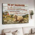Sheep Family, Daughter Gift, To My Daughter, Never Feel That You Are Alone, No Matter How Near Or Far Apart Poster and Canvas