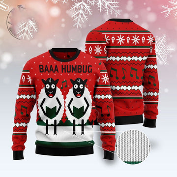 FUNSTUFFPRINT Sheep Lalala Ugly Christmas Sweater, Christmas Sweater, Ugly Sweater, Funny Xmas Sweaters Ugly Sweater