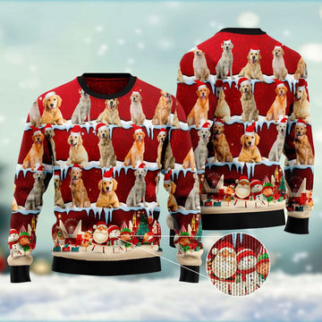 FUNSTUFFPRINT Siberian Husky Ugly Christmas Sweater, Dog Ugly Christmas Sweater, Ugly Dog Sweaters Ugly Sweater