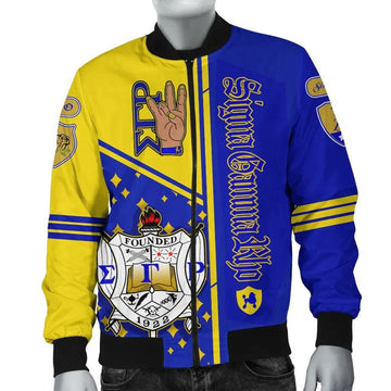 FUNSTUFFPRINT Sigma Gamma Rho Hand Sign 3D Bomber Jacket
