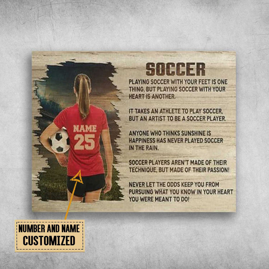 Custom Soccer Player, Soccer Lover, Playing Soccer With Your Feet, Is One Thing Customized Personalized NAME/NUMBER Poster and Canvas