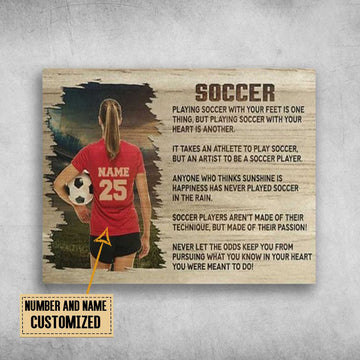 Custom Soccer Player, Soccer Lover, Playing Soccer With Your Feet, Is One Thing Customized Personalized NAME/NUMBER Poster and Canvas