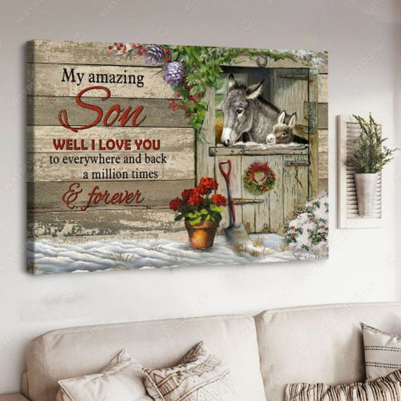 Son Gift, Christmas Poster, My Amazing Son, Well I Love You, To Everywhere And Back, A Milion Times And Forever Poster and Canvas