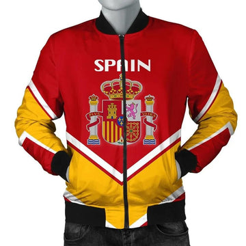FUNSTUFFPRINT Spain Coat Of Arms Men Bomber Jacket Lucian Style 3D Bomber Jacket