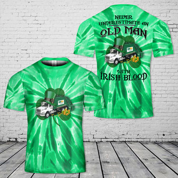 FUNSTUFFPRINT Waste Management Tie Dye 3D T-shirt, Hawaiian T-Shirt Gift for Men Dad 3D T-shirt