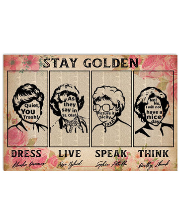 Stay Golden, Quiet, You Trash, As They Say In St Olaf, Picture It Sicily Poster and Canvas