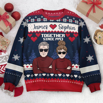 FUNSTUFFPRINT Custom Still Together Since Ugly Sweater