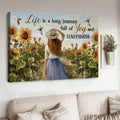 Sunflower Lover, Hummingbird Poster, Life Is A Long Journey Full Of Joy And Happiness Poster and Canvas