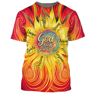 FUNSTUFFPRINT Sunflower God Say You Are 3D All Over Printed Shirt for Men and Women
3D T-shirt