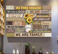 Sunflower Hummingbird In This House We Trust In God Canvas Wall Art - Christian Poster - Religious Wall Decor