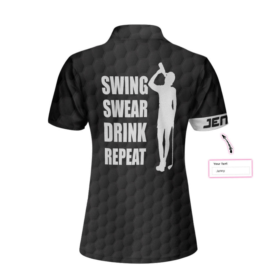 Custom Swing Swear Drink Repeat Custom Short Sleeve Women Polo Shirt - Perfect Gift For Women