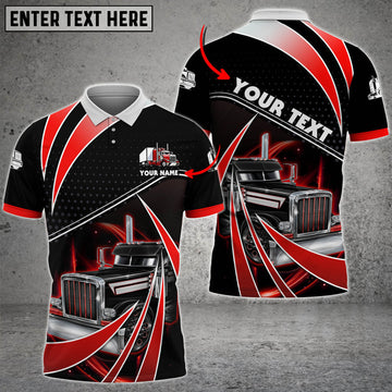 Custom Truck Tornado Light Personalized Name 3D Polo Shirt For Truck Driver 4 Colors