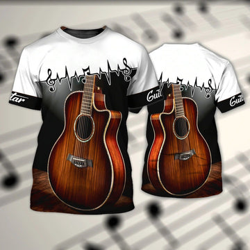 FUNSTUFFPRINT Personalized 3D All Over Printed Guitar Shirt For Men And Women, 3D Guitar T-Shirt, Guitaris3D T-shirt