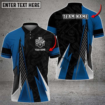 Custom Auto Mechanic Custom Name Pattern Multi Color Printed 3D Polo Shirt