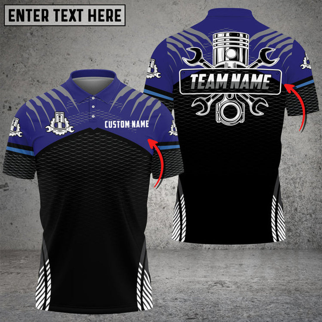 Personalized Auto Mechanic Custom Name Multi Color Printed 3D Polo Shirt, Gift for Men Mechanic