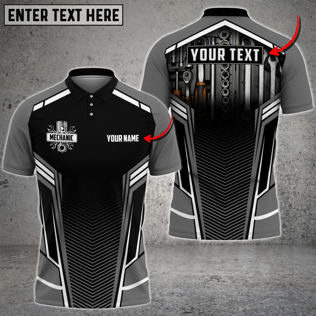 Personalized Colorful Mechanic Shirt Men 3D Polo Shirt For Mechanic Team Uniform