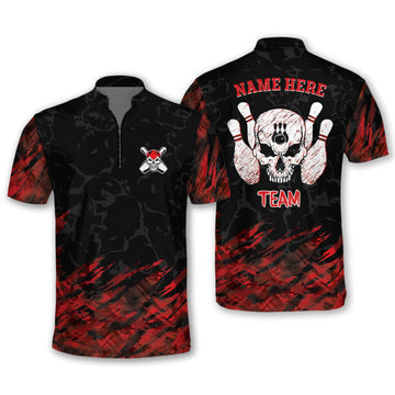Custom Personalized Multi Color Skull Bowling Jersey With Name For Men