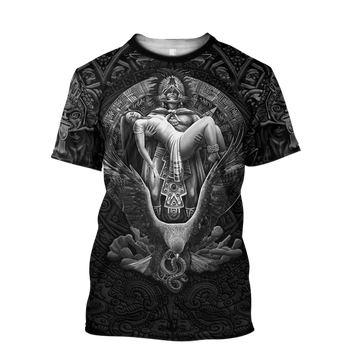 FUNSTUFFPRINT Aztec Day Of The Dead Queen All Over Printed Unisex Shirts, Mexico T-Shirt For Men And Women, Aztec Mexican Shirt 3D T-shirt