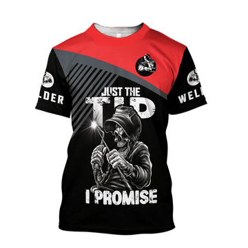 FUNSTUFFPRINT 3D All Over Print Premium Welder Just The Tip I Promise Welding Apparel 3D T-shirt