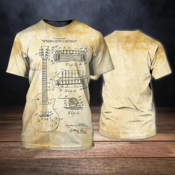 FUNSTUFFPRINT Guitar T-Shirt 3D All Over Print For Guitar Man Guitar Lovers, Sublimation 3D Shirt Gift For Guitar Men 3D T-shirt