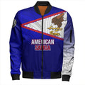 FUNSTUFFPRINT American Samoa Bomber Jacket - American Samoa Flag Color With Traditional Patterns 3D Bomber Jacket