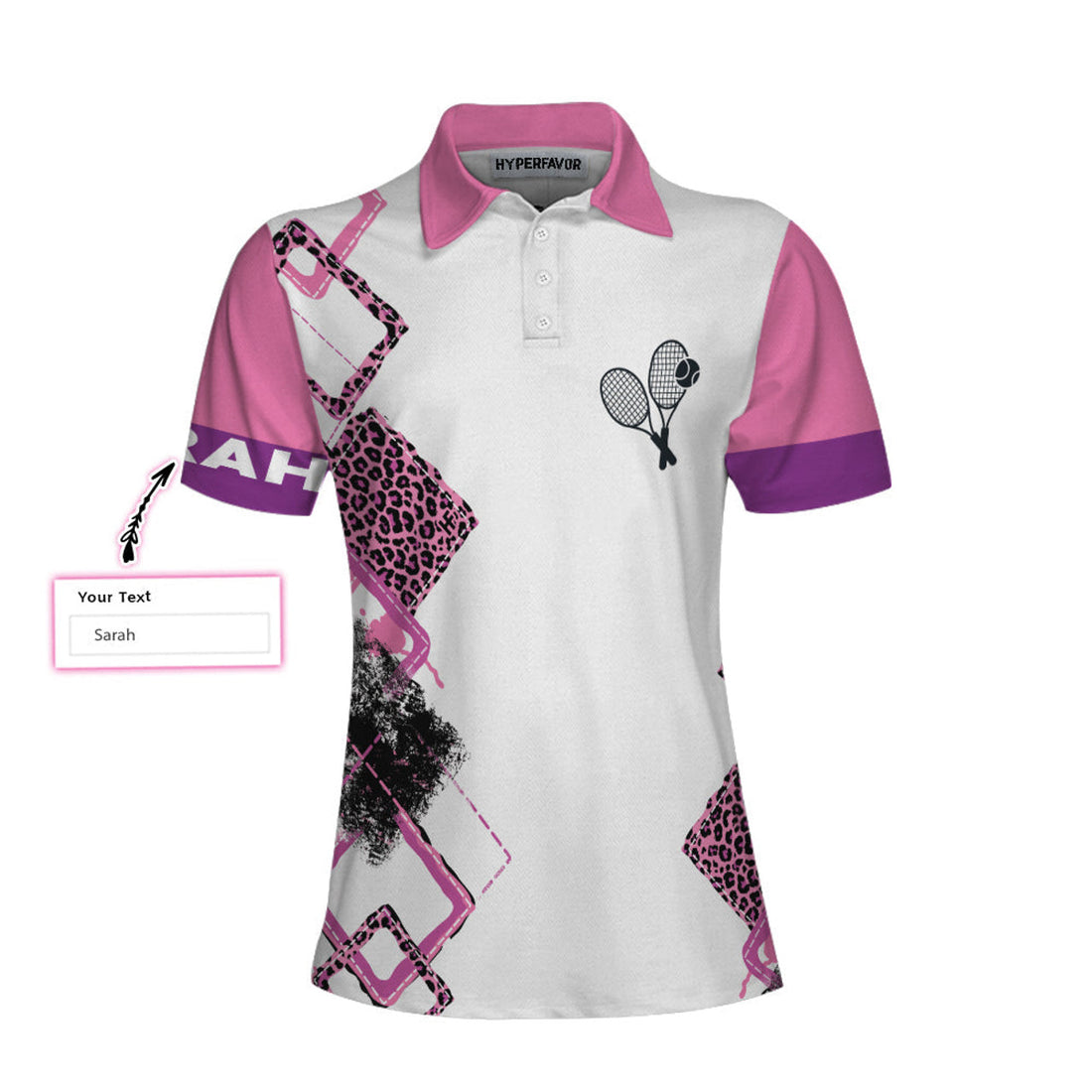 Custom Tennis Custom Name Women Polo Shirt, Weekend Forecast Tennis Polo Shirt, Personalized Pink Leopard Tennis Shirt For Women - Best Gift For Ladies